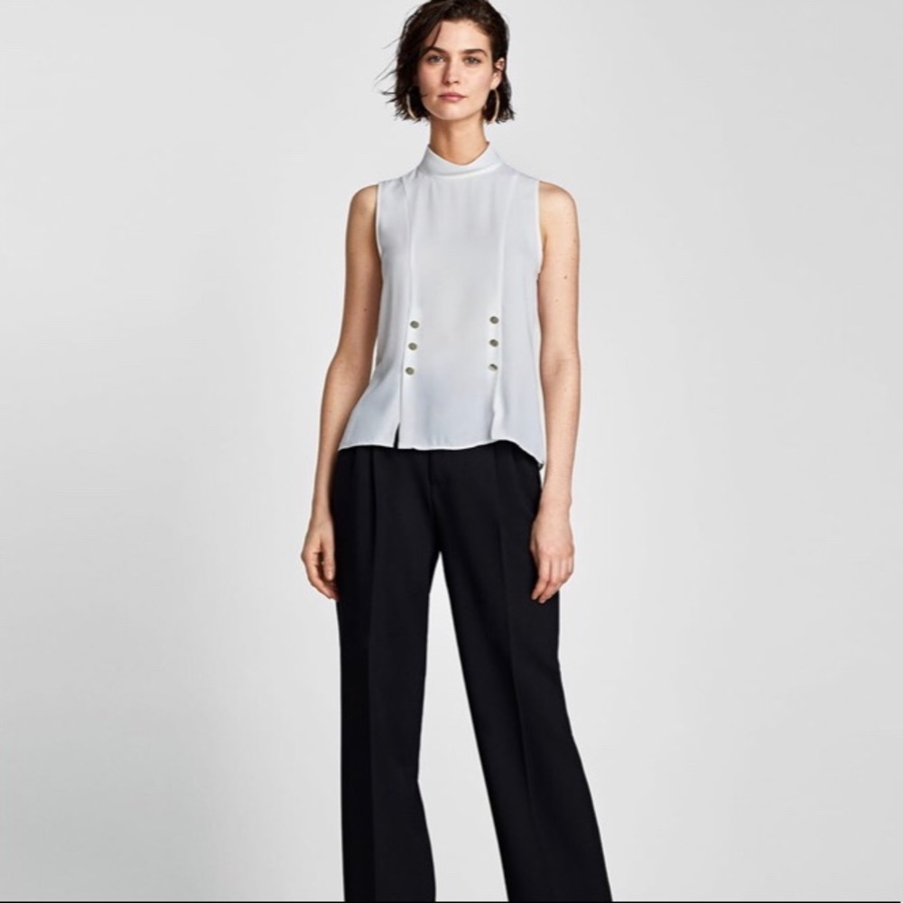 Zara Top with gold buttons